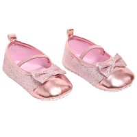B2270-RO: Black Glitter Shoes (6-15 Months)
